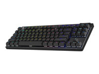 Logitech G PRO X TKL LIGHTSPEED Wireless Gaming Keyboard, Tactile Switches (GX Brown), Black - Teclado - retroiluminación - inalámbrico - 2.4 GHz, Bluetooth - QWERTY - EE. UU. - interruptor: GX Brown Tactile - negro