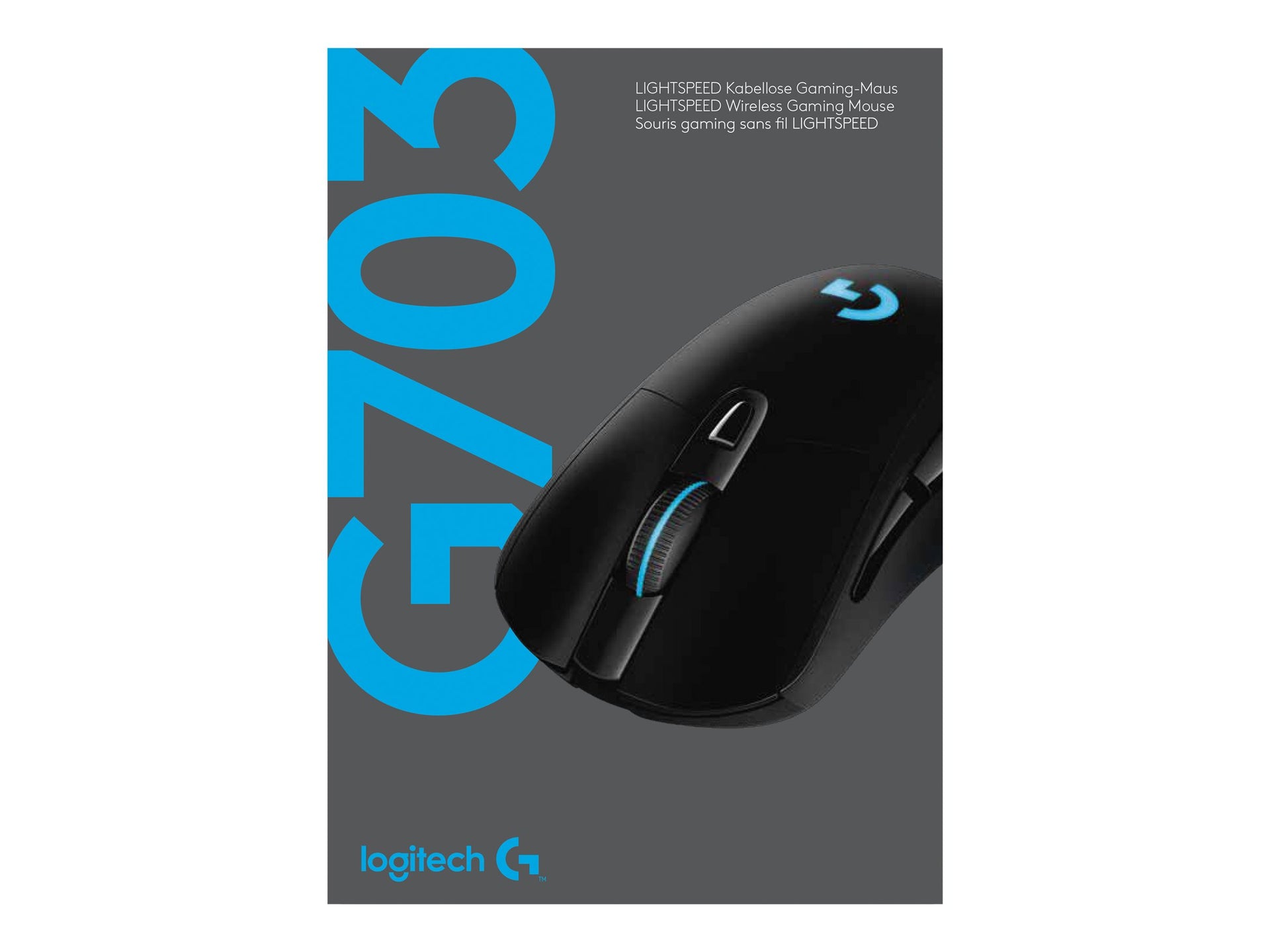 Logitech Wireless Gaming Mouse G703 LIGHTSPEED with HERO 25K Sensor - Ratón - óptico - 6 botones - inalámbrico, cableado - 2.4 GHz - receptor inalámbrico USB
