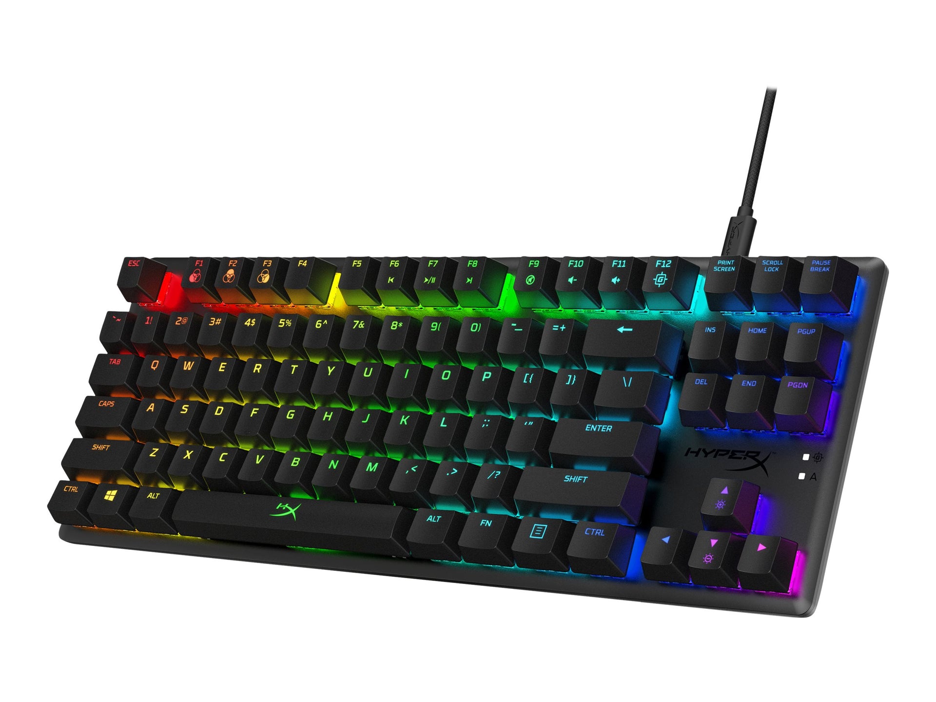HyperX Alloy Origins Core - Teclado - retroiluminación - USB-C - QWERTY - EE. UU. - interruptor: HyperX Red - negro
