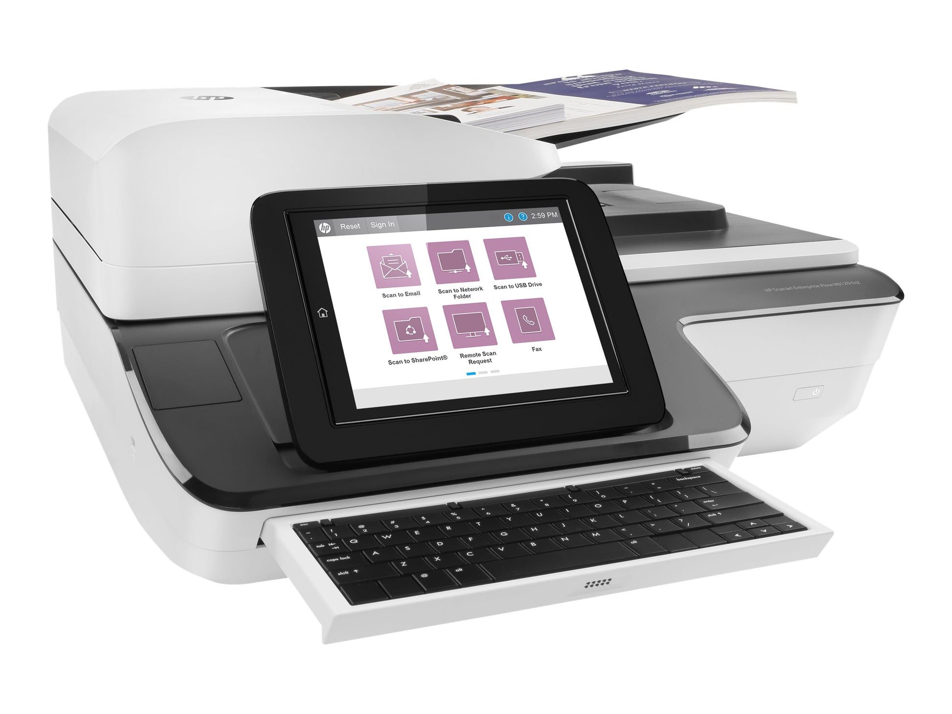 HP ScanJet Enterprise Flow N9120 fn2 - Escáner de documentos - plano: CCD / ADF: CIS - a dos caras - A3/Ledger - 600 ppp x 600 ppp - hasta 120 ppm (mono) / hasta 120 ppm (color) - Alimentador automático de documentos (ADF) (200 hojas) - hasta 20000 explor-8