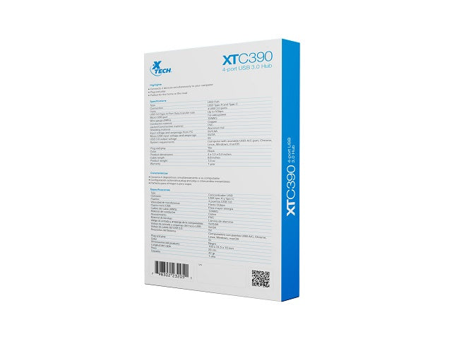 Xtech - Hub - 4 puertos - USB 3.0 XTC-390