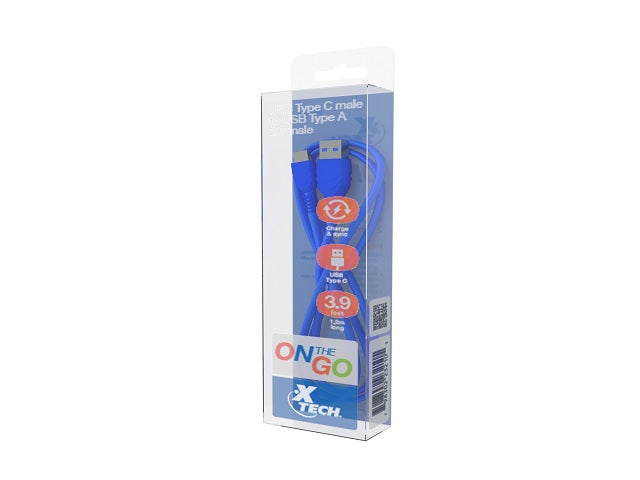 Xtech - USB cable - 4 pin USB Type A - USB Type-C - 1.2 m - Bag of 10 un XTG-238