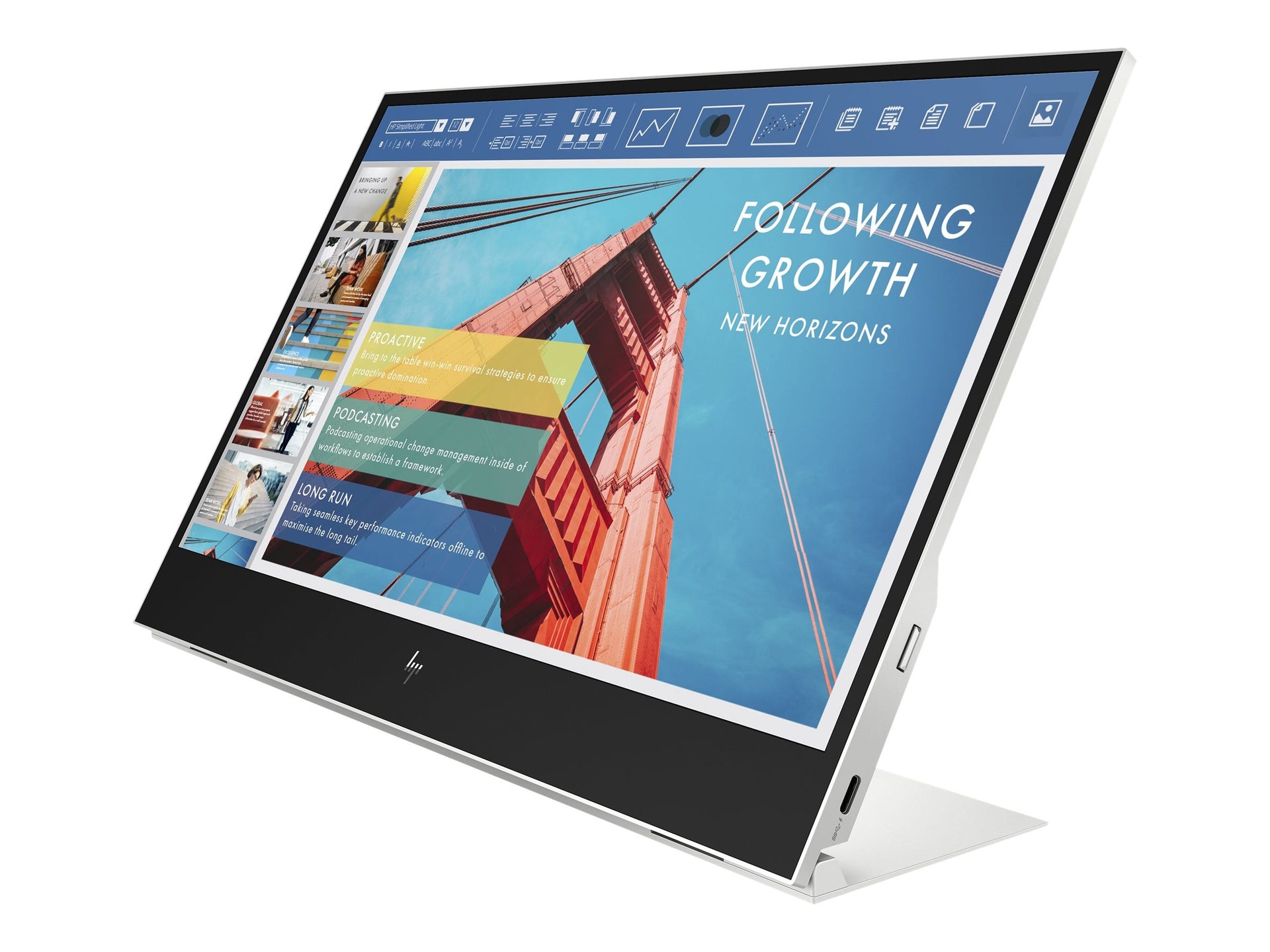 HP E14 G4 Portable - Monitor LED - 14" - portátil - 1920 x 1080 Full HD (1080p) @ 60 Hz - IPS - 400 cd/m² - 800:1 - 5 ms - 2xUSB-C - soporte plateado - para HP EliteBook 745 G5, 830 G5, 830 G6, 840 G5, 840 G6