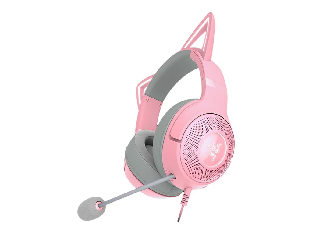 Razer Kraken Kitty V2 - Auricular - tamaño completo - cableado - USB - aislamiento de ruido - cuarzo-7