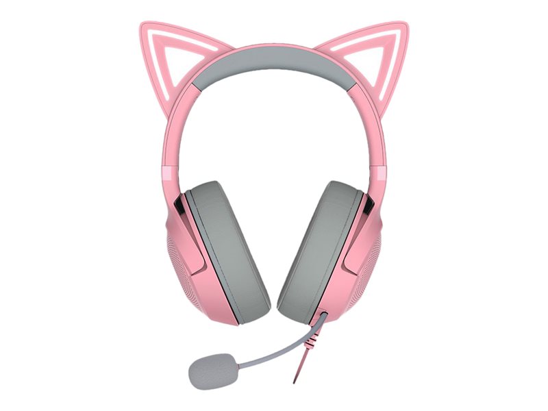Razer Kraken Kitty V2 - Auricular - tamaño completo - cableado - USB - aislamiento de ruido - cuarzo-4