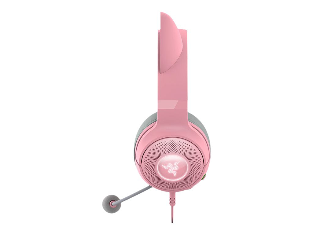 Razer Kraken Kitty V2 - Auricular - tamaño completo - cableado - USB - aislamiento de ruido - cuarzo-2