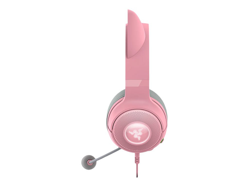 Razer Kraken Kitty V2 - Auricular - tamaño completo - cableado - USB - aislamiento de ruido - cuarzo-2