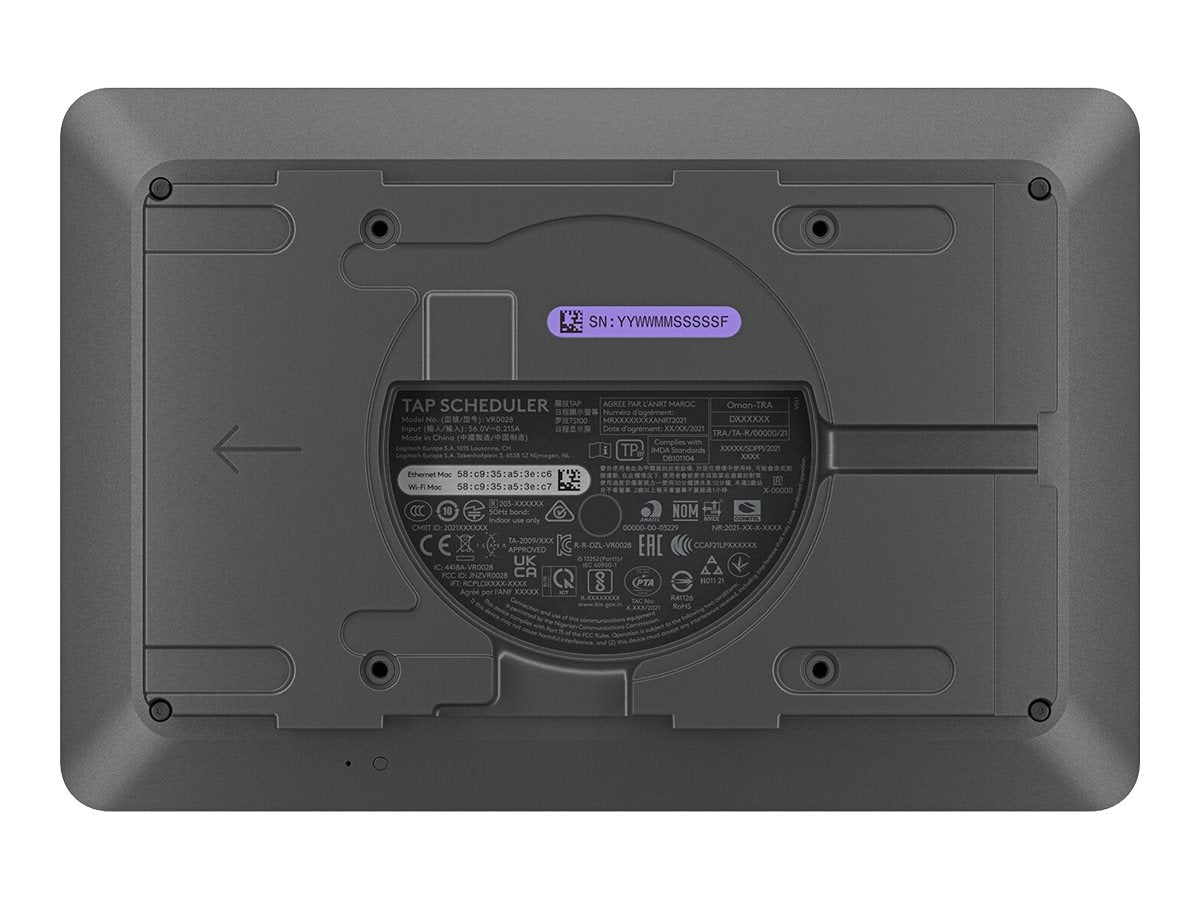 Logitech Tap Scheduler Purpose-Built Scheduling Panel for Meeting Rooms - Dispositivo de vídeoconferencia - Certificado para Equipos de Microsoft, Certificado por Zoom - grafito