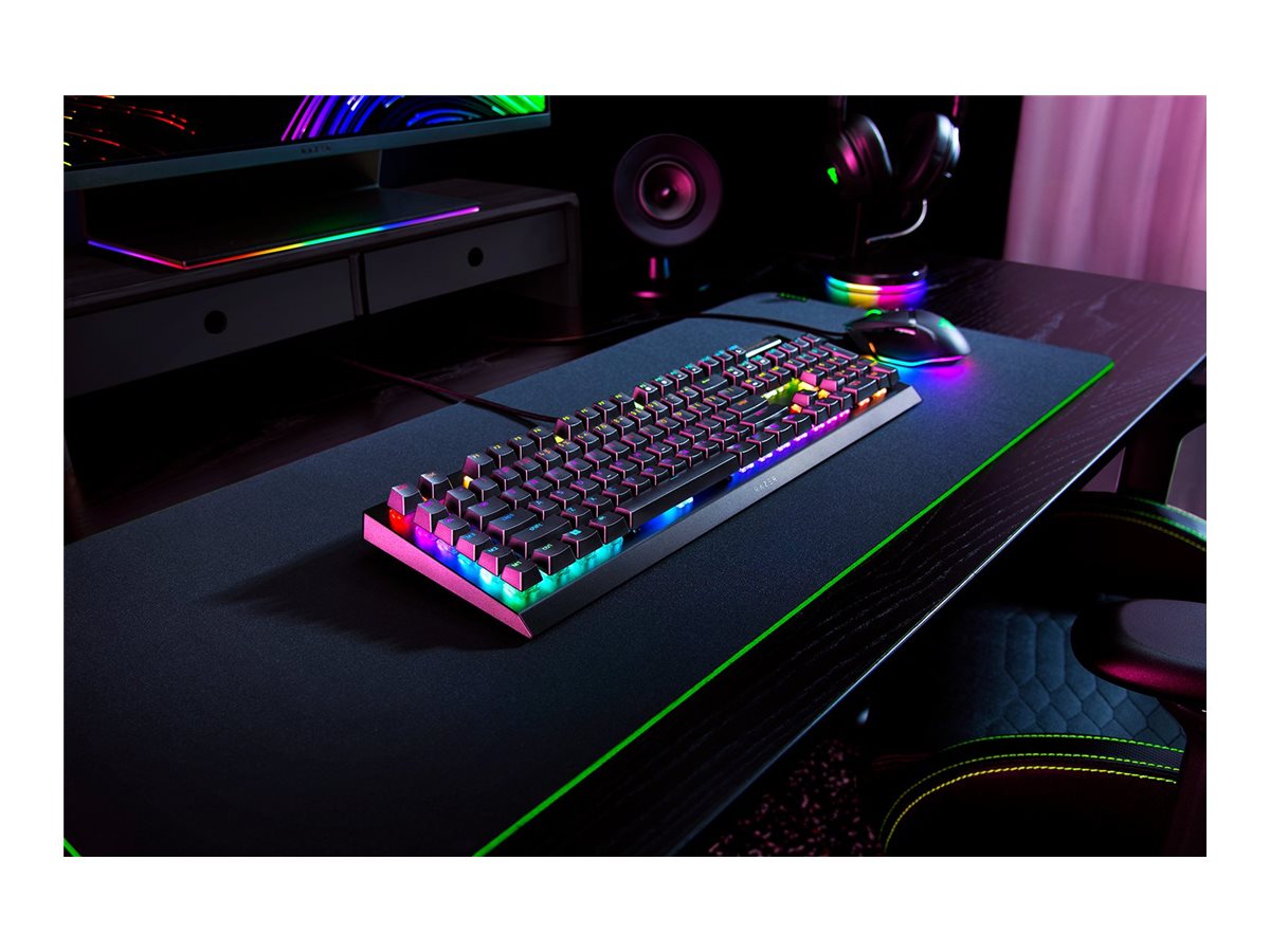 Razer BlackWidow V4 X - Teclado - retroiluminación - USB - QWERTY - EE. UU. - interruptor: Razer Green Gen-3