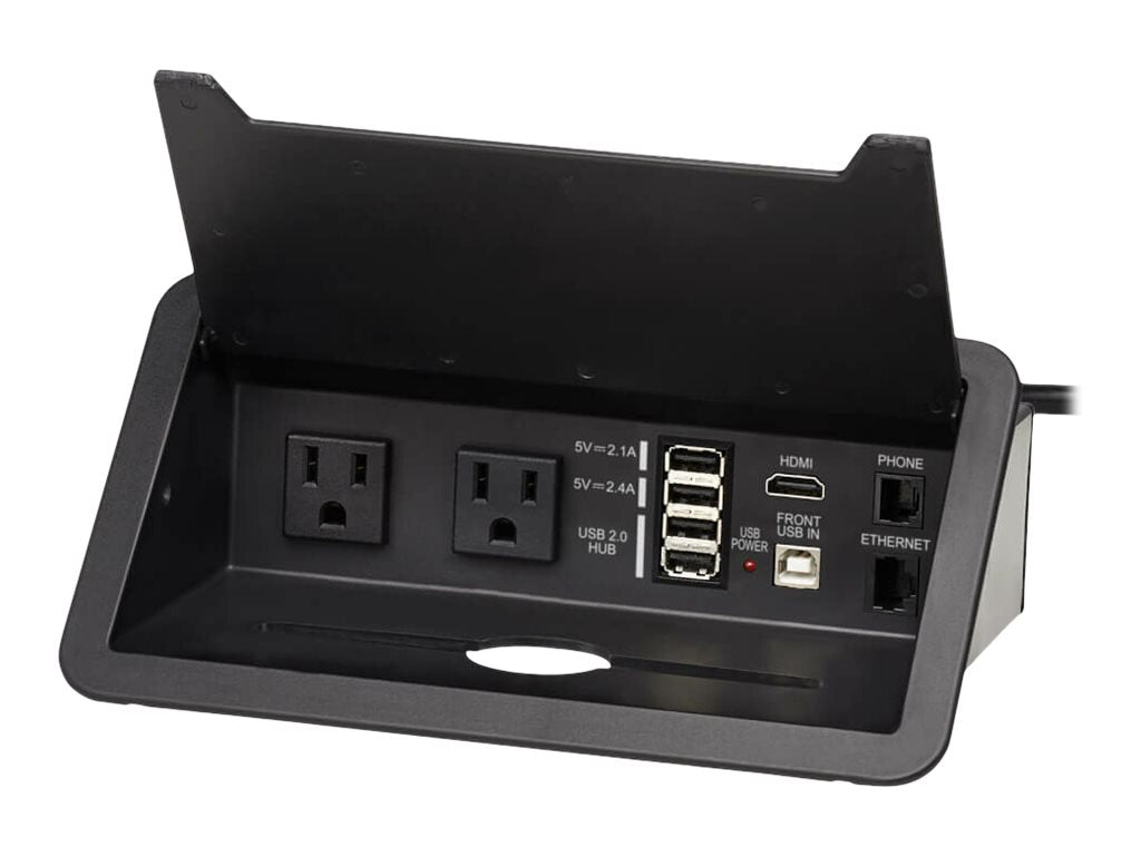 Eaton Tripp Lite Series Power It! - Banda de potencia (montable en superficie) - 15 A - CA 120 V - input: NEMA 5-15P - conectores de salida: 2 (2 de NEMA 5-15R, 4 x USB) - 3.05 m cable - negro