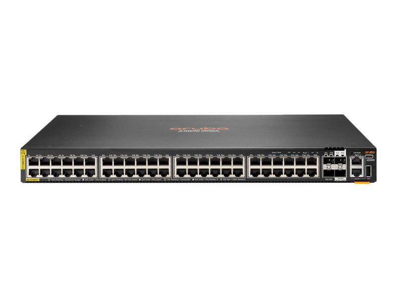 HPE Aruba 6200M 48G Class4 PoE 4SFP+ Switch - Conmutador - Distancia máx. de apilamiento de 10 km - L3 - Gestionado - 48 x 10/100/1000 (PoE+) + 4 x SFP+ de 1 Gigabit/10 Gigabits (enlace ascendente/apilamiento) - flujo de aire de delante hacia el lado - mo-1