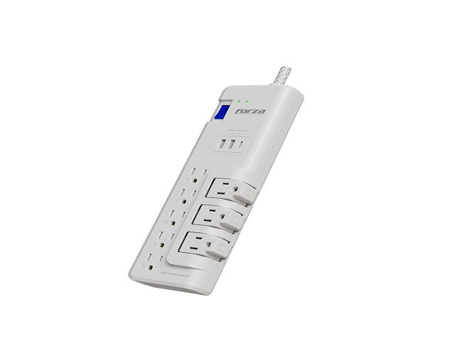 Forza - Surge protector - AC 110/220 V - 8 Tomas de Corriente - 3-ROT 2USB-A/1C 6FT