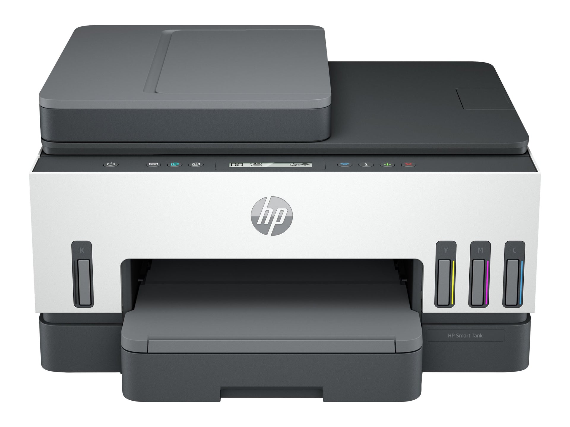 HP Smart Tank 750 All-in-One - Impresora multifunción - color - chorro de tinta - rellenable - Letter A (216 x 279 mm)/A4 (210 x 297 mm) (original) - A4/Legal (material) - hasta 13 ppm (copiando) - hasta 15 ppm (impresión) - 250 hojas - USB 2.0, LAN, Wi-F