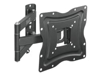 Klip Xtreme KPM-875 - Kit de montaje (placa de contacto, soporte para montaje en pared, brazo oscilante doble) - para pantalla plana - acero con recubrimiento en polvo - negro - tamaño de pantalla: 13"-46" - interfaz de montaje: hasta 400 x 400 mm - se pu