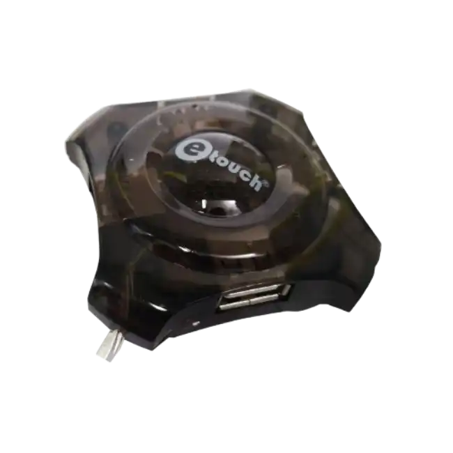 Hub eTouch 161650BK USB 2.0 4 Puertos Tipo Octagono Color Negro