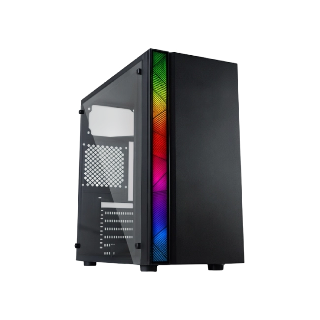 CASE ND-550 RGB STRIP E010-156 BLACK USB 2.0*2 + HD AUDIO