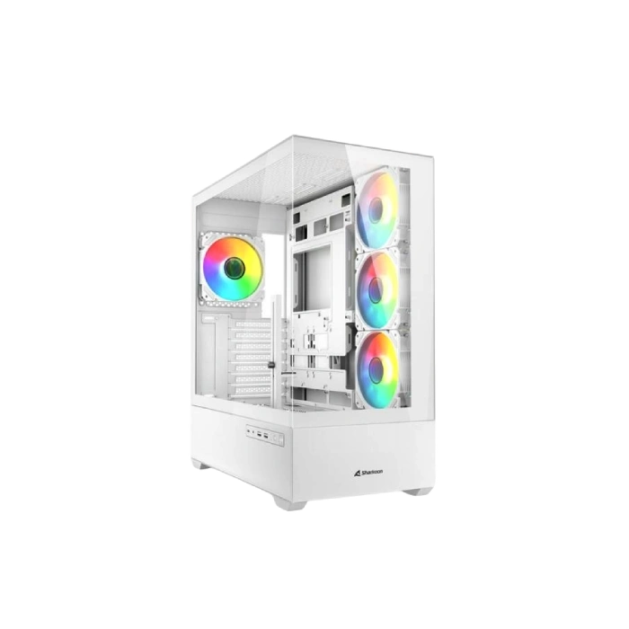 Case Sharkoon Gaming  RGB AK6 CG-01KV  MID Tower 4 Ventiladores De 120mm Con Cristal Lateral 4044951041701 Color Blanco