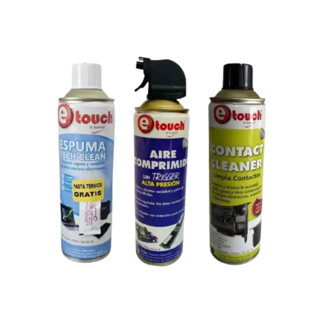 Combo Etouch Espuma Limpiadora + Limpia Contactos + Aire Comprimido