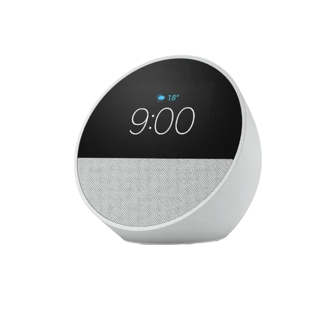 Bocina Inteligente Amazon Echo Spot Con Reloj y Despertador Color Blanco