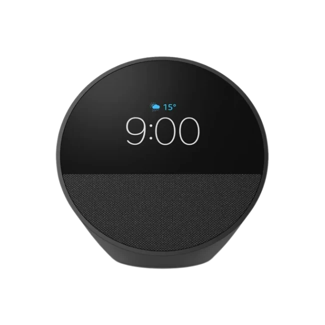 Bocina Inteligente Amazon Echo Spot Con Reloj y Despertador Color Negro
