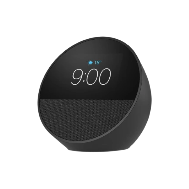 Bocina Inteligente Amazon Echo Spot Con Reloj y Despertador Color Negro