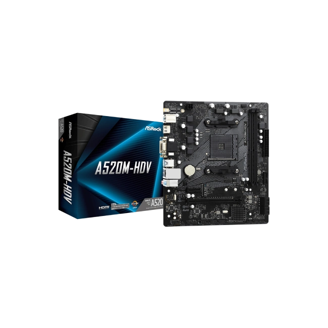 Tarjeta Madre Asrock A520M-HDV M4 90-MXBE50-A0UAYAZ MICRO ATX DDR4