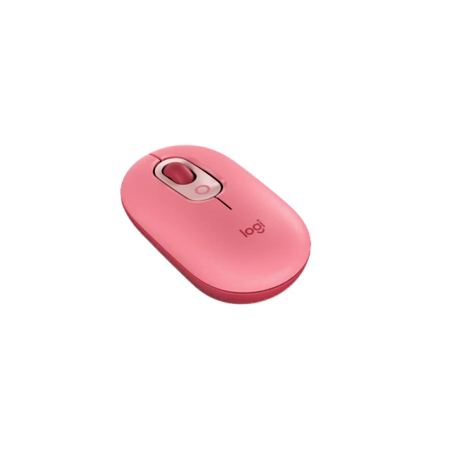 Mouse Logitech Pop Con Emoji Personalizado 4 Botones Inalambrico Bluetooth Color Rosa