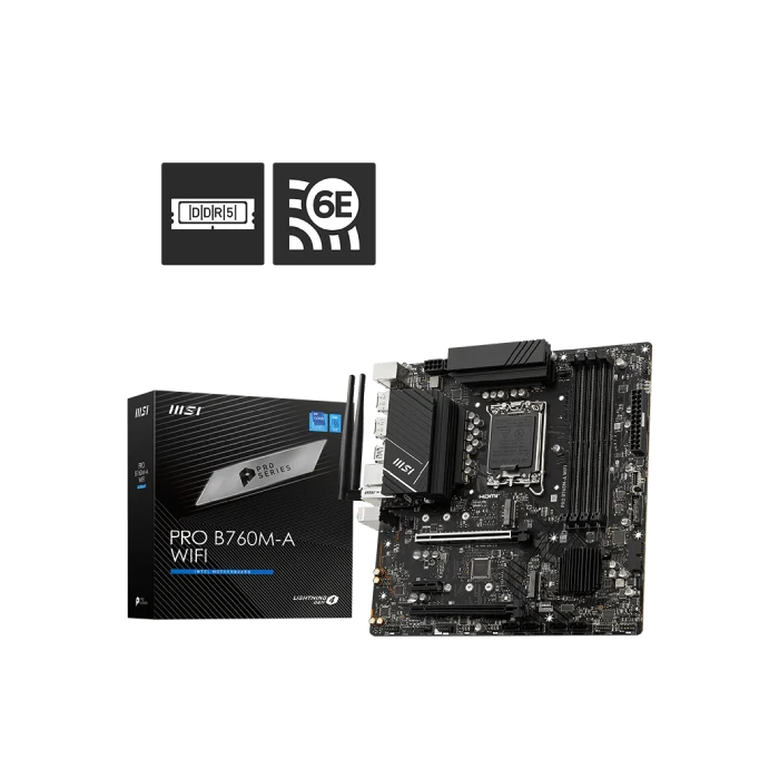 TARJETA MADRE MSI PRO B760M-A WIFI LGA1700 MICRO-ATX DDR5 911-7D99-007