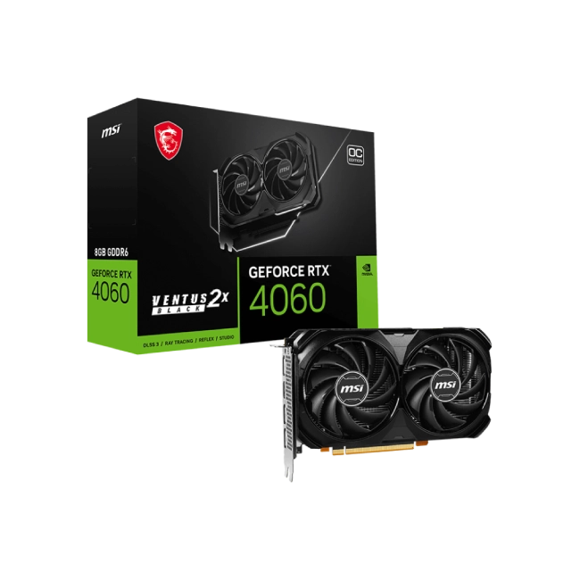 Tarjeta de Video MSI Geforce RTX 4060 912-V156-209 Ventus 2X Black 8GB