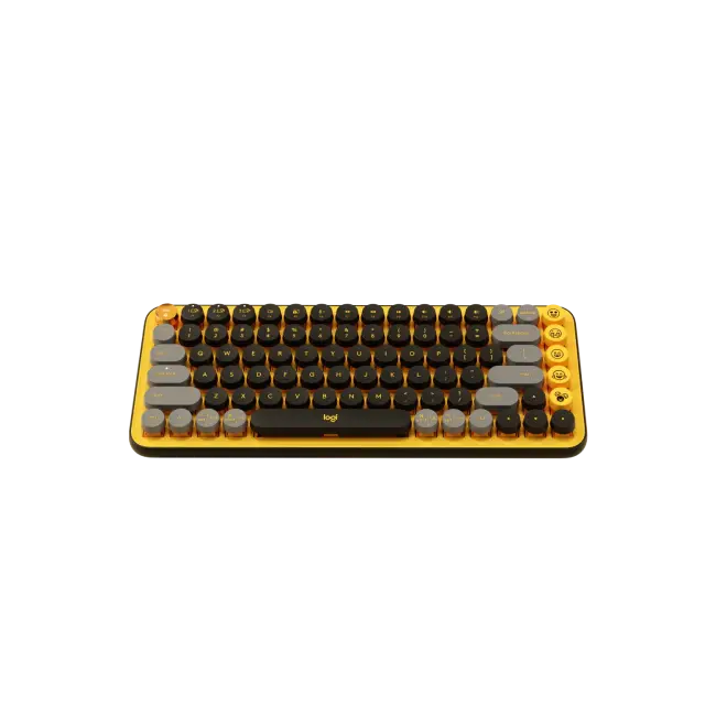 Teclado Logitech Pop Keys Inalambrico USB Bluetooth Ergonomico Mecanico Color Amarillo