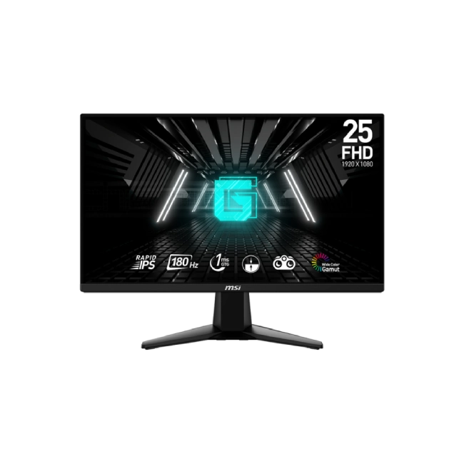 Monitor Gaming MSI 24.5" G255F 9S6-3BC01M-001 1920x1080 180Hz 1MS FreeSync FHD IPS Color Negro-1