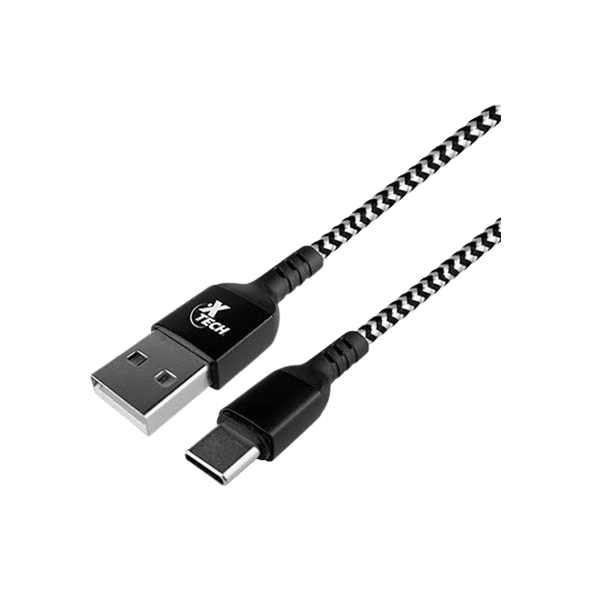 Xtech - USB cable - 4 pin USB Type A - 5 pin Micro-USB Type B - 1.8 m - Black & white - Braided XTC-366