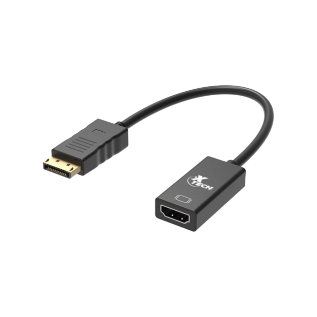 Xtech - Display adapter - 20 pin DisplayPort - 19 pin HDMI Type A - Black - Dis Pt (m) to HDMI (f) XTC-378