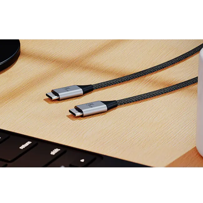 Xtech - USB cable - USB Type C - 3.66 m - Black & silver - (m) to (m) Braided XTC-533