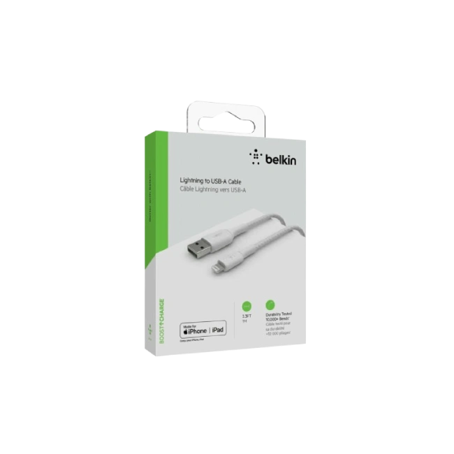 Belkin BoostCharge - Cable Lightning - Lightning macho a USB macho - 1 m - blanco