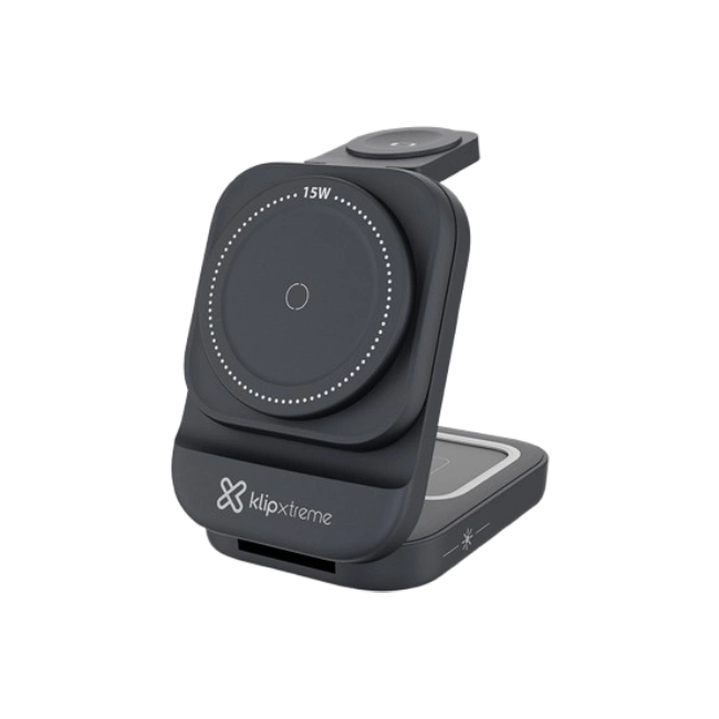 Klip Xtreme KDC-150 - Charging stand / battery charger - 15 Watt - 24 pin USB-C - Cellular phone / Wireless earbuds / Apple AirPods / Apple Watch - Wireless - Para Smartphones-1