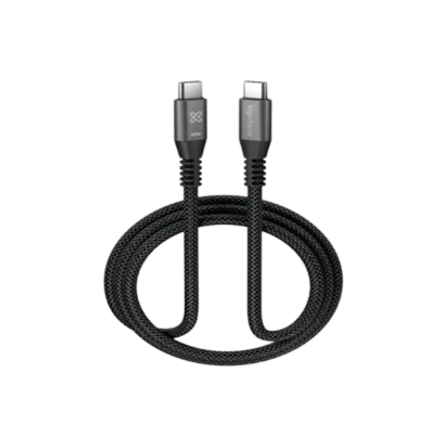 Klip Xtreme - USB cable - 24 pin USB-C - 1 m - Black - 60W Braided Fast charging-2