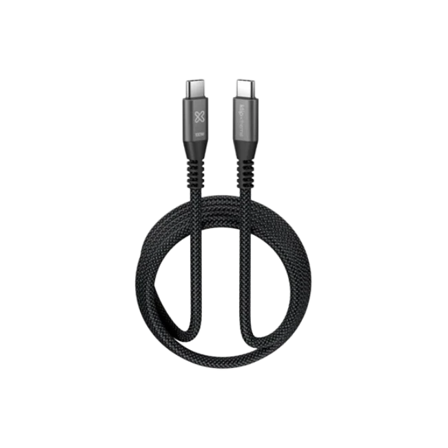 Klip Xtreme - USB cable - 24 pin USB-C - 3 m - Black - 100W Braided Fast charging-1