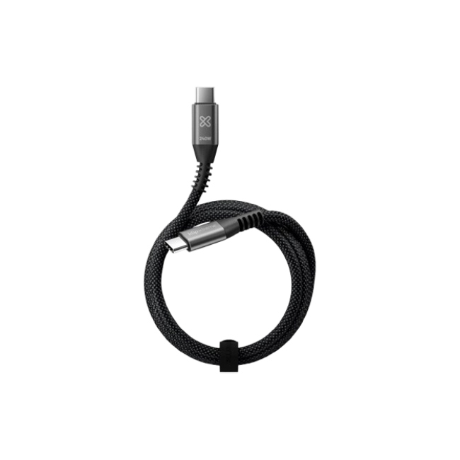 Klip Xtreme - USB cable - 24 pin USB-C - 1.8 m - Black - 240W Braided Fast Charging-1