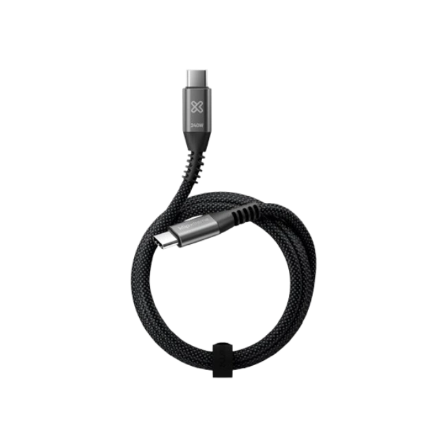 Klip Xtreme - USB cable - 24 pin USB-C - 3 m - Black - 240W Braided Fast Charging-1