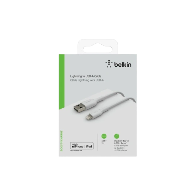 Belkin BoostCharge - Cable Lightning - 24 pin USB-C macho a Lightning macho - 2 m - blanco-1