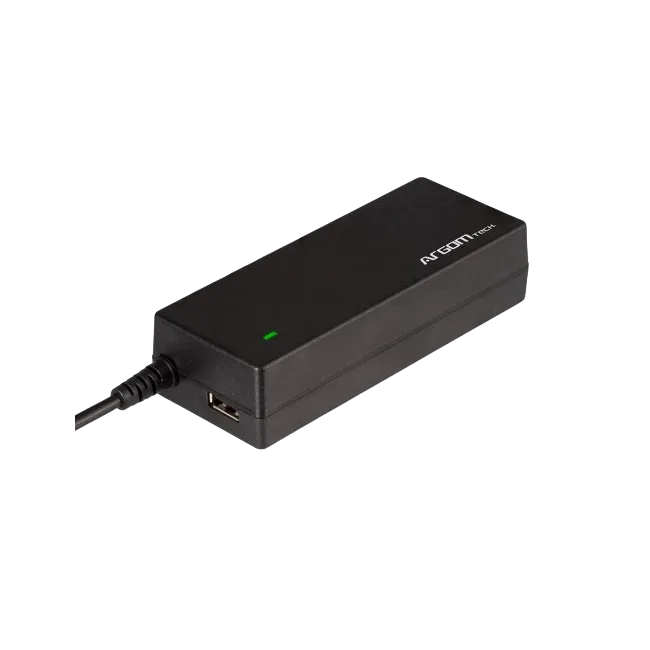 NOTEBOOK AC ADAPTER ARGOM COMPACT 90W AUTO SENSING 1-USB PORT