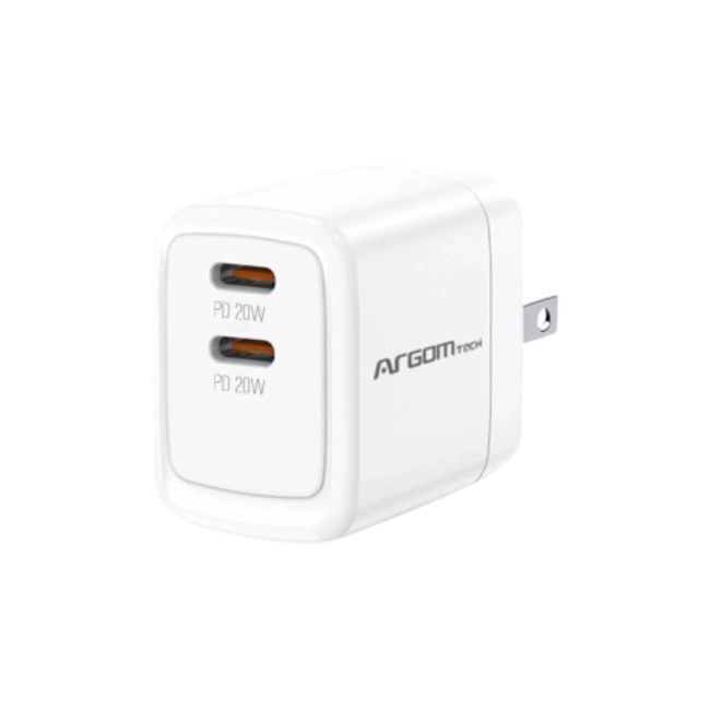 CARGADOR DE PARED DOBLE TIPO C DE 40 W