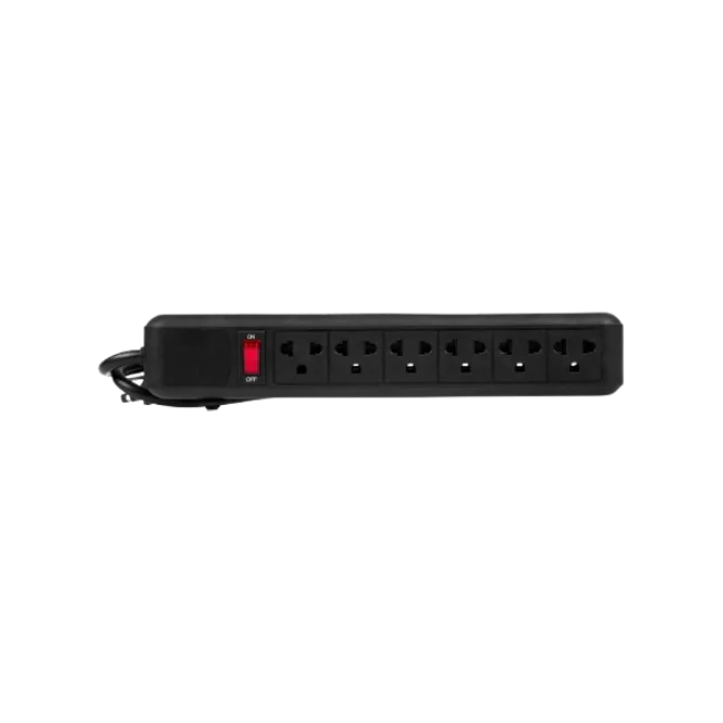Regleta Argom ARG-AC-0252BK 6 Tomas 110V Color Negro