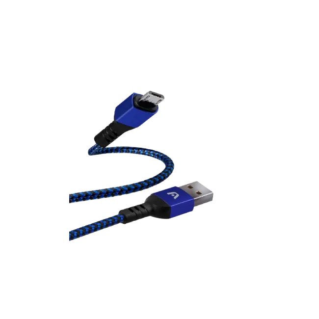 Cable Argom ARG-CB-0021BL Micro USB a USB 2.0 Nylon Trenzado 1.8mts Color Azul