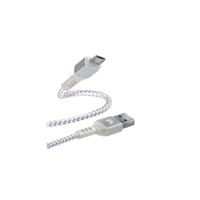 CABLE ARGOM DURA FORM MICRO USB TO USB 2.0 NYLON BRAIDED 1.8M/6FT WHITE-1