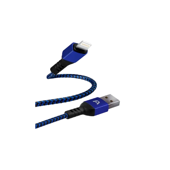 Lightning to USB 2.0 -Nylon Braided -Metal Azul