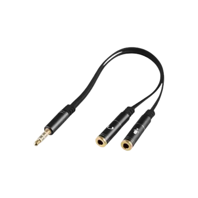 Cable Argom ARG-CB-0029 Adaptador 3.5mm Macho a Doble Hembra de 3.5mm