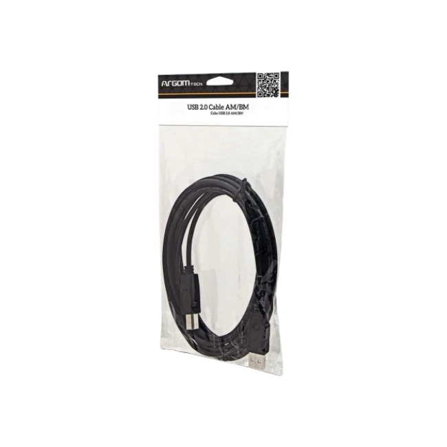 Cable Argom ARG-CB-0036 Para Impresora USB 2.0 AM/BM 1.8mts