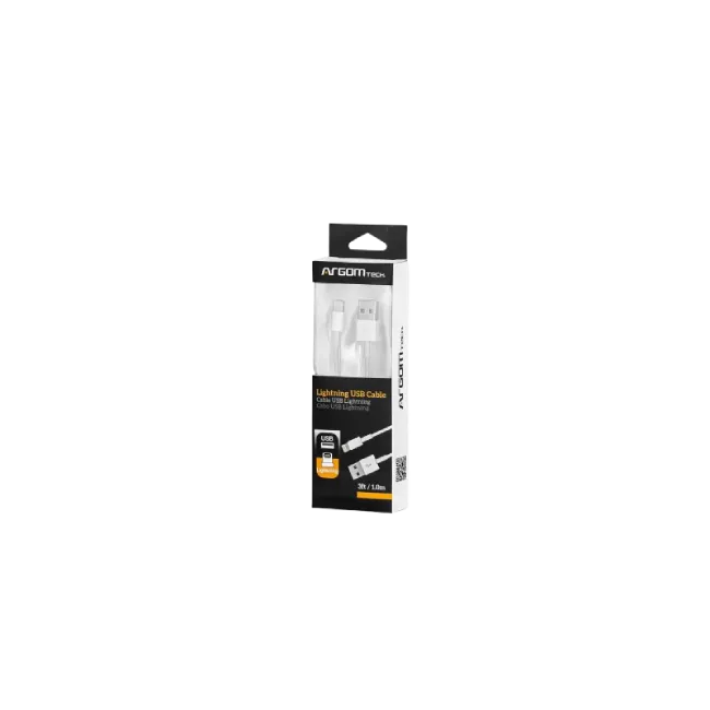 CABLE ARGOM IPHONE LIGHTNING 3 FT/1M ARG-CB-0037